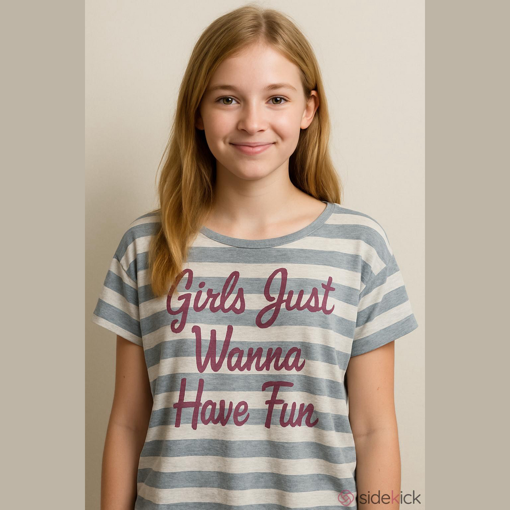 Lilly Bleu Girls Size 10 Gray and Pink Striped Crop Top
